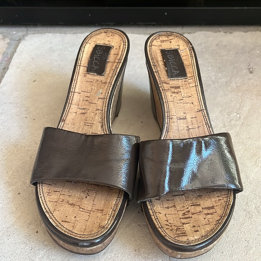 Platform summer sandals by Sbicca sz 8 brown - Picture 5 of 5